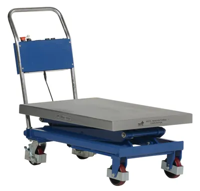 Vestil CART-400-D-LA linear actuated elevating cart shown from an alternate angle