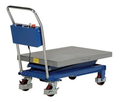 Vestil CART-400-D-LA linear actuated elevating cart shown from an alternate angle