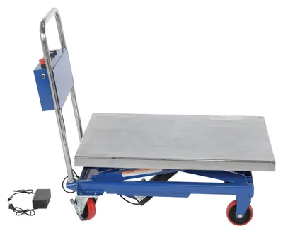 Vestil CART-400-LA linear actuated elevating cart shown from an alternate angle