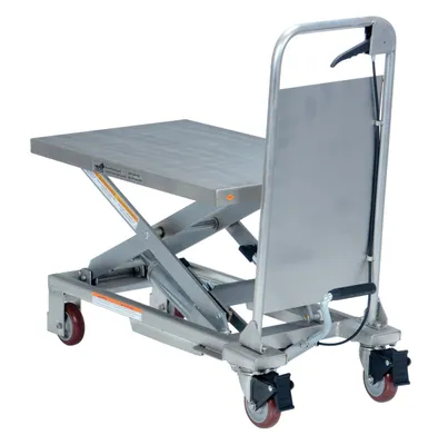 Vestil CART-400-PSS partially stainless steel hydraulic elevating cart shown from an alternate angle