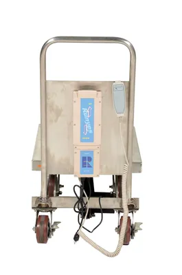 Vestil CART-500-LA-PSS linear actuated elevating cart shown from an alternate angle