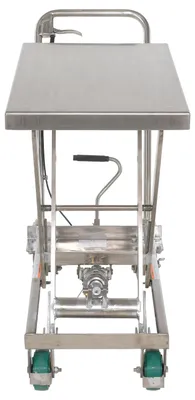 Vestil CART-500-SS3 stainless steel scissor cart shown from an alternate angle