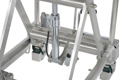 Vestil CART-550-SS stainless steel scissor cart shown from an alternate angle