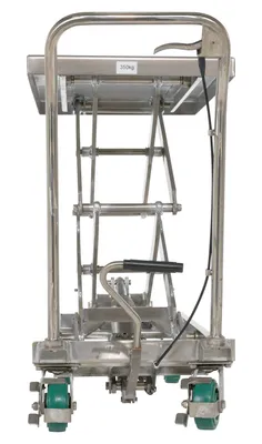Vestil CART-600-D-SS2 stainless steel scissor cart shown from an alternate angle