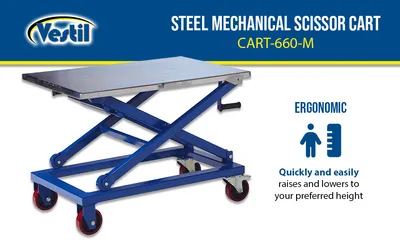 Vestil CART-660-M mechanical scissor cart feature highlights