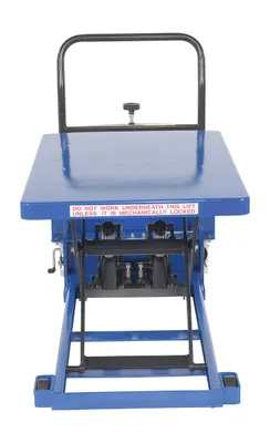 Vestil CART-900-LP-AS low profile scissor cart w auto-shift shown from an alternate angle