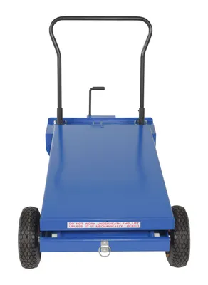 Vestil CART-PN-1000 pneumatic tire elevating cart shown from an alternate angle