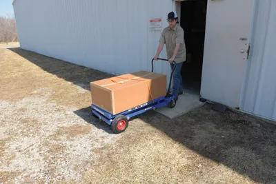 Vestil CART-PN-1000 pneumatic tire elevating cart shown from an alternate angle