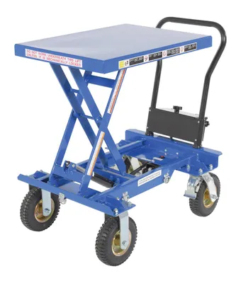 Vestil CART-PN-400 pneumatic tire elevating cart shown from an alternate angle