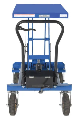 Vestil CART-PN-600 pneumatic tire elevating cart shown from an alternate angle