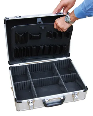 Vestil CASE-1814 aluminum tool case shown from an alternate angle