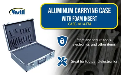 Vestil CASE-1814-FM aluminum tool case feature highlights