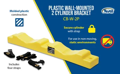 Vestil CB-W-2P wall mounted cylinder bracket feature highlights