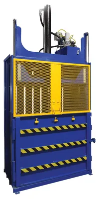 Vestil Steel Cardboard Baler 60 in x 30 in x 42 in 1100 lb Capacity Blue / Yellow