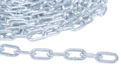 Vestil CHAIN-316-10-GALV chain in a variety of color shown from an alternate angle