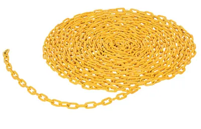 Vestil CHAIN-316-PF-YL chain in a variety of color shown from an alternate angle