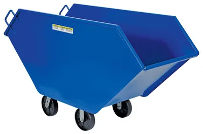 Vestil Steel Chip and Waste Trucks 17.5 Cubic Feet 1500 Lb. Capacity Blue