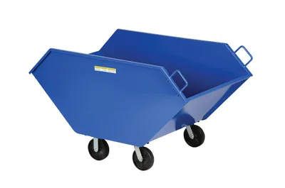 Vestil Steel Chip and Waste Trucks 26.7 Cubic Feet 2000 Lb. Capacity Blue