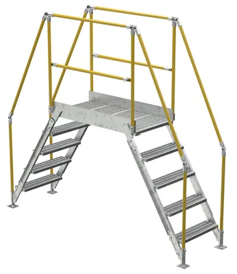 Vestil Galvanized Steel Crossover Ladder 5 Step 23-1/2 In. x 48 In. 500 Lb. Capacity Silver