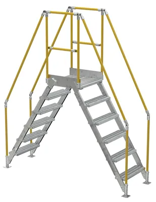 Vestil COL-6-56-14-HDG galvanized cross-over ladder
