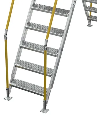 Vestil COL-6-56-44-HDG galvanized cross-over ladder shown from an alternate angle