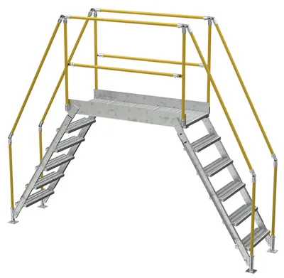 Vestil COL-6-56-44-HDG galvanized cross-over ladder