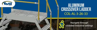 Vestil COL-AL-3-26-33 aluminum cross-over ladder feature highlights