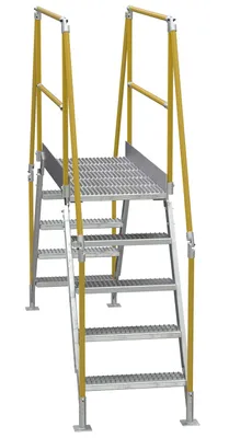 Vestil COL-AL-5-46-44 aluminum cross-over ladder shown from an alternate angle