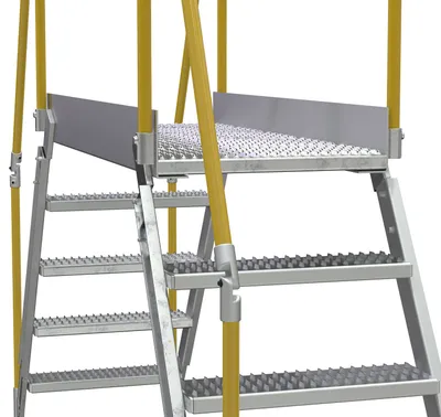 Vestil COL-AL-5-46-44 aluminum cross-over ladder shown from an alternate angle