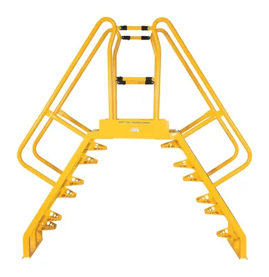 Vestil COLA-4-56-20 alternating step cross-over ladder shown from an alternate angle