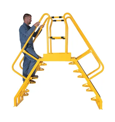 Vestil COLA-4-56-20 alternating step cross-over ladder shown from an alternate angle