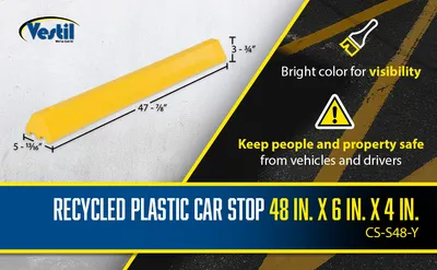 Vestil CS-S48-Y car stop feature highlights