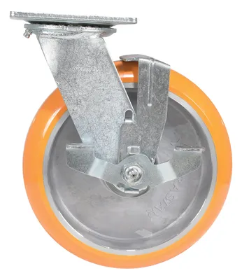 Vestil CST-F34-8X2SI-SWB polyurethane (si) caster shown from an alternate angle