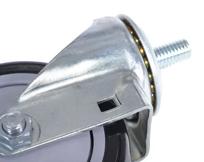 Vestil CST-VE-4X1.25PP-STS polyurethane polyolefin caster shown from an alternate angle