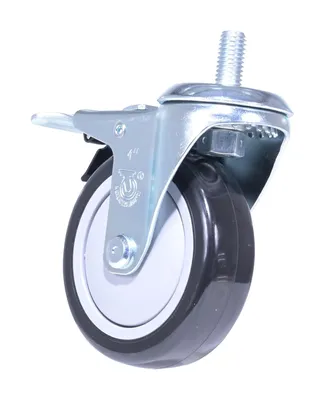 Vestil CST-VE-4X1.25PP-STSL polyurethane polyolefin caster shown from an alternate angle