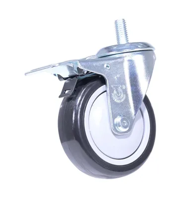 Vestil CST-VE-4X1.25PP-STSL polyurethane polyolefin caster shown from an alternate angle