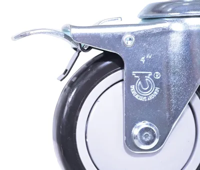 Vestil CST-VE-4X1.25PP-STSL polyurethane polyolefin caster shown from an alternate angle