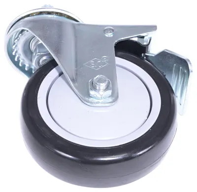 Vestil CST-VE-4X1.25PP-STSL polyurethane polyolefin caster shown from an alternate angle