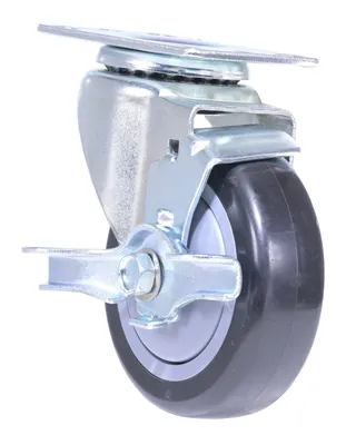 Vestil CST-VE-4X1.25PP-SWB polyurethane polyolefin caster shown from an alternate angle