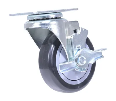 Vestil CST-VE-4X1.25PP-SWB polyurethane polyolefin caster shown from an alternate angle