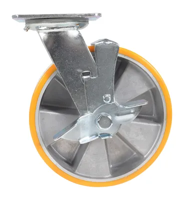 Vestil CST-VE-8X2PUA-SWB polyurethane caster shown from an alternate angle