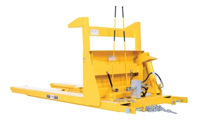 Vestil CTD-H-TP-3000 hydraulic powered fork truck crate turner dumper shown from an alternate angle