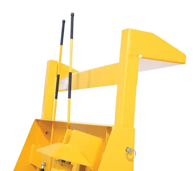 Vestil CTD-H-TP-3000 hydraulic powered fork truck crate turner dumper shown from an alternate angle