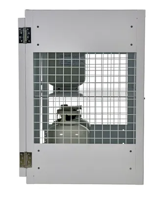 Vestil CYL-EX-12-S propane exchange cylinder cabinet shown from an alternate angle