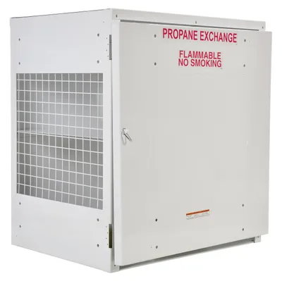 Vestil Steel Propane Exchange Cylinder Storage Cabinets with Solid Door 12 Cylinder Capacity White