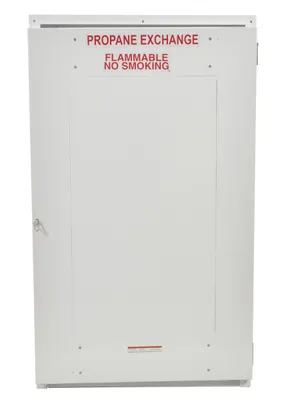 Vestil CYL-EX-18-S propane exchange cylinder cabinet shown from an alternate angle