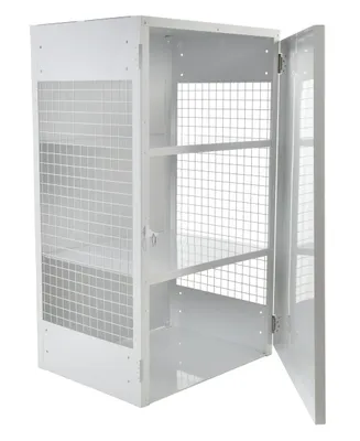 Vestil CYL-EX-18-S propane exchange cylinder cabinet shown from an alternate angle