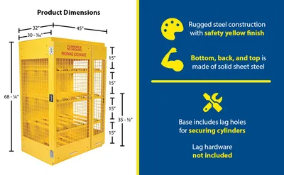 Vestil CYL-H-12 cylinder storage cabinets (usa sales) feature highlights