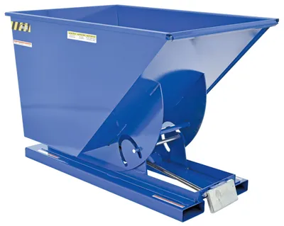 Vestil Steel Heavy Duty Self Dumping Hopper 1 Cubic Yard 6000 Lb. Capacity Blue