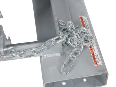 Vestil D-100-HD-GAL d style - self-dumping steel hoppers with bumper release shown from an alternate angle